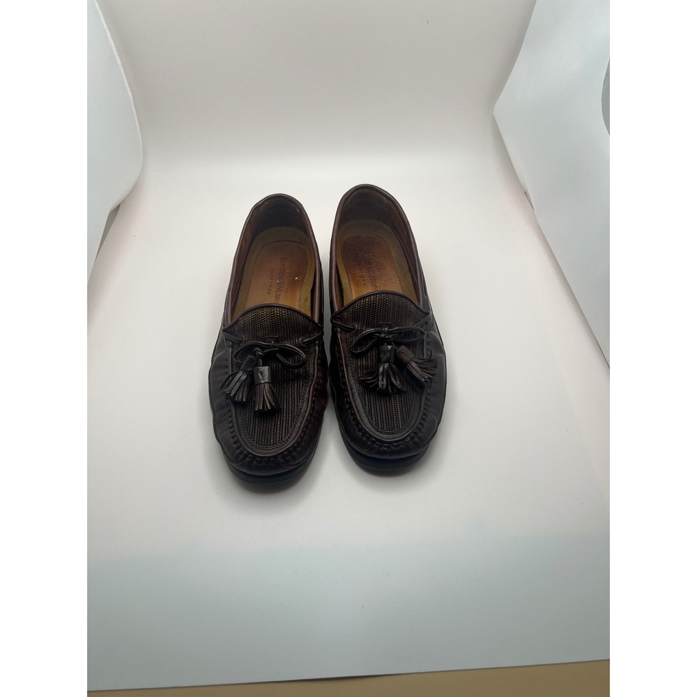 Johnston & Murphy Passport Mens Brown Leather Tassel Loafers Made in Italy 8 M